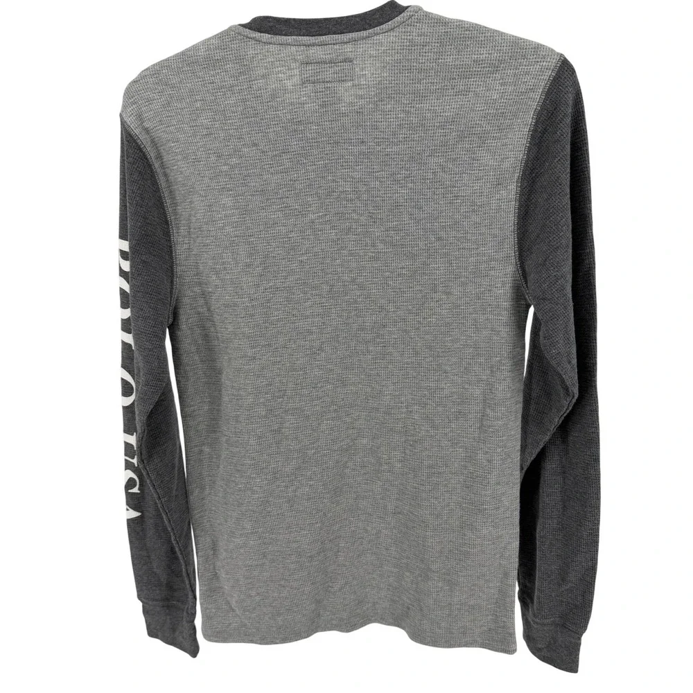 Polo Ralph Lauren Mens Grey Waffle Knit Thermal Sleepwear Top Polo USA Small